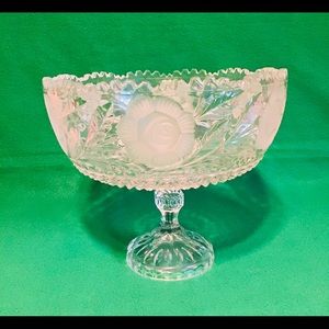 Miller Import Crystal Pedestal Compote Bowl
